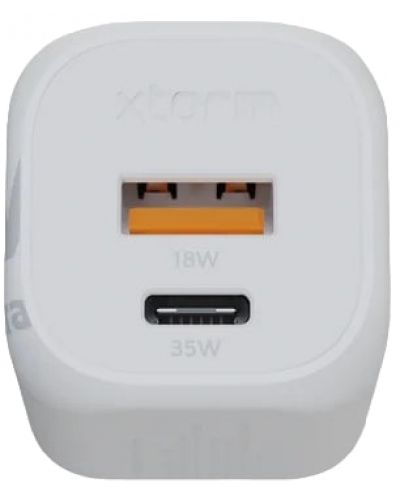 Зарядно устройство Xtorm - GaN2 Ultra, USB-A/C, 35W, бяло - 2